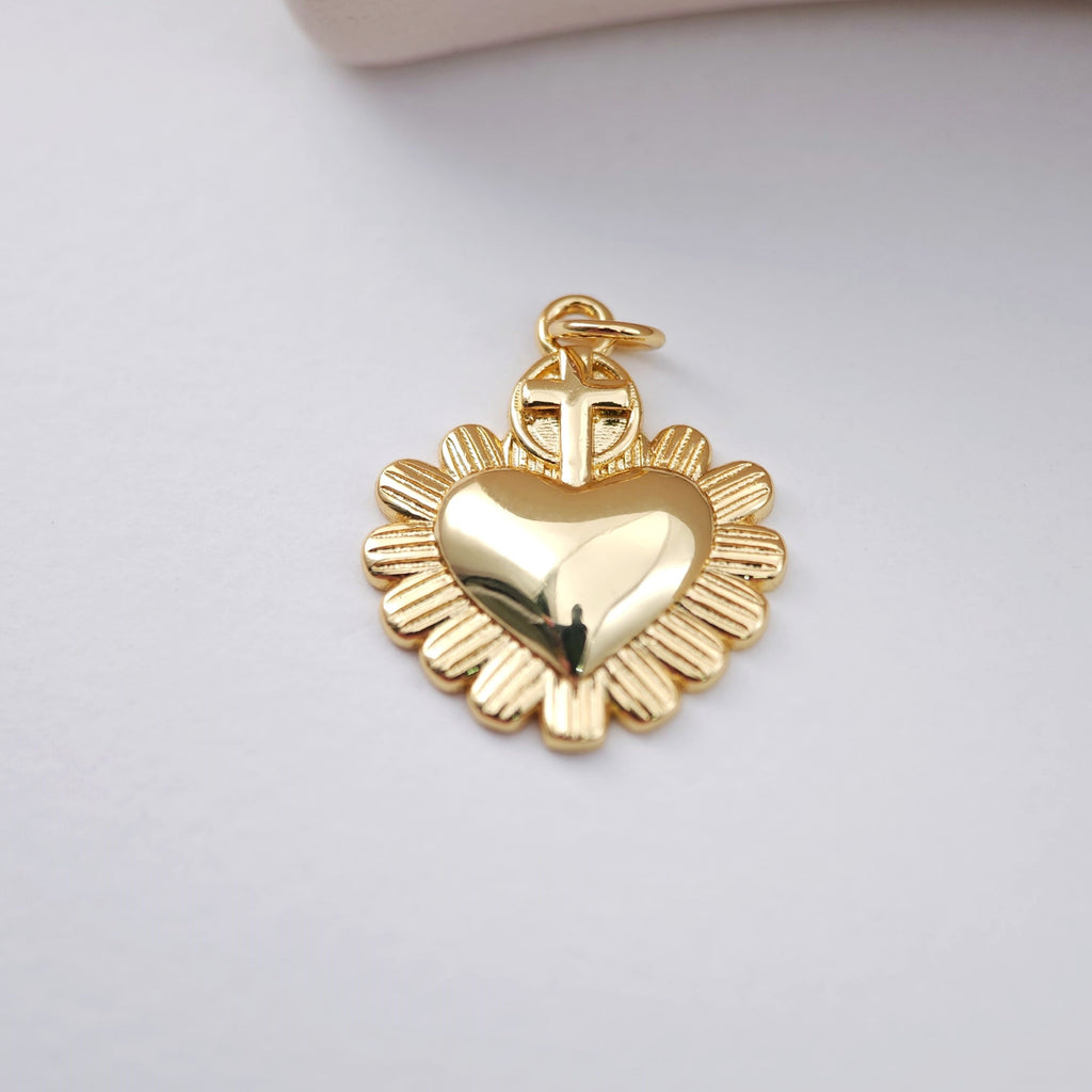 Cubic Heart Charms, 18K Gold Plated CZ Pave Love Charms, Bracelet Necklace Making Pendants, Jewelry Findings S1140