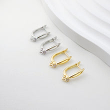 Load image into Gallery viewer, Cutout English lock with loop, Gold/Rhodium Plated Earring hoop, Hypoallergenic &amp; Nickel-Free，DIY Handmade Earring Findings Supplies D0090