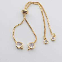 Load image into Gallery viewer, 5PCS Adjustable Bracelet Making Chain For Making, 18K Gold Plated Half Finished Slide Box Chain with Rubber Stopper Beads 1.3mm S1145