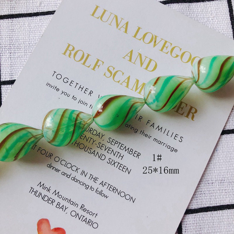 4 cuentas de vidrio con forma de gota, globos ovalados huecos soplados a mano para hacer joyas, hallazgos de cuentas DIY MY098