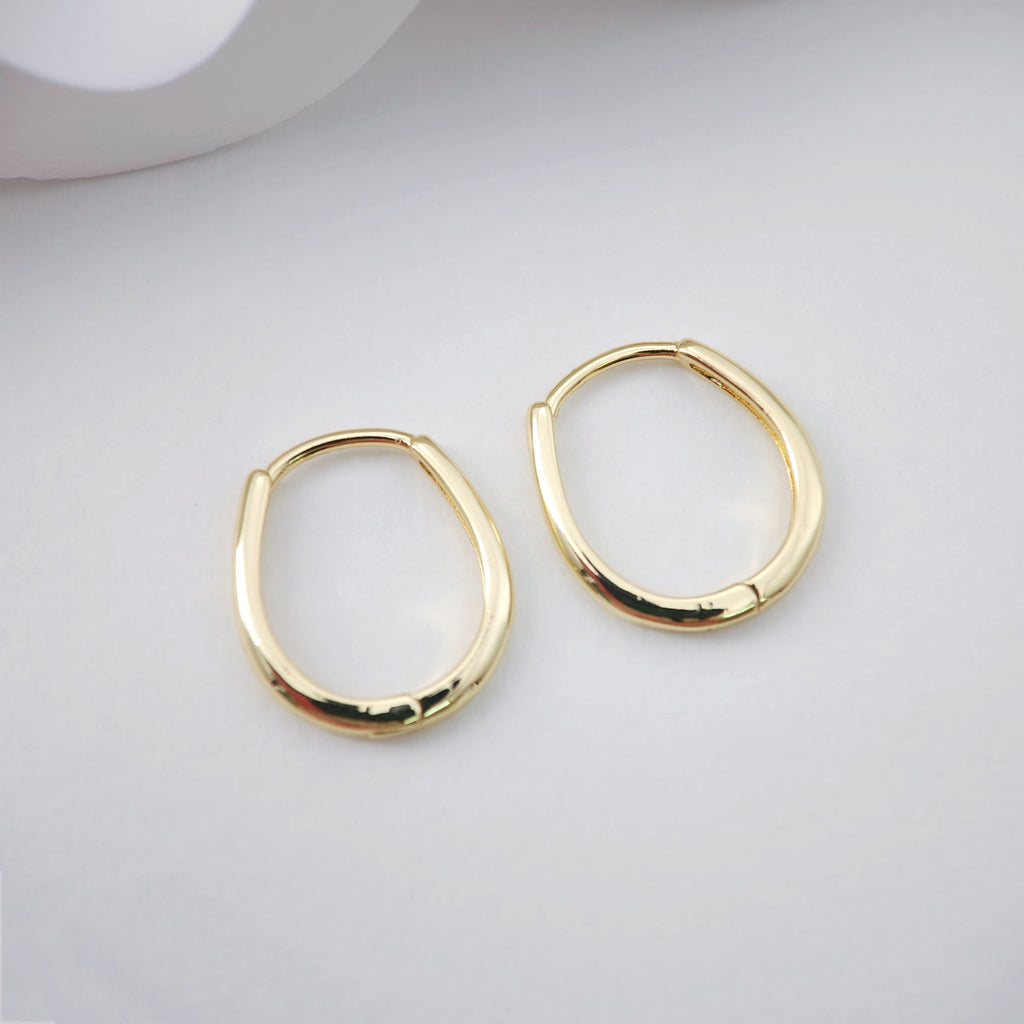 Pear Earring Hoop, Gold Plated Huggie Hoop Earring , Huggie Hoops DIY Earring  Findings,Handmade Earring Supplies D0103