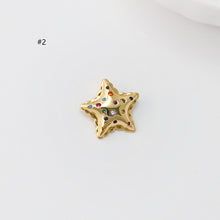 Load image into Gallery viewer, Tiny Star Charms, Crystal Cubic Star Pendant, Star Connector, 18K Gold Plated, Necklace charms, Jewelry Findings