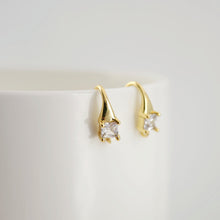 Cargar imagen en el visor de la galería, Alambres para pendientes chapados en oro de 18 quilates, ganchos cuadrados con pavé cúbico, sin níquel, ganchos para pez, alambres para bisutería D0172