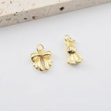 Gold Bow Tie Charm, Bunny Pendant, Cute Pendant, 18K Gold Plated, Jewelry Findings S1273