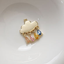 Load image into Gallery viewer, Dainty Cloud Charm, Coloured Cubiz Zircon Pendant, 18K Gold Plated, Bracelet Making Charm, Jewelry Findings GZ240