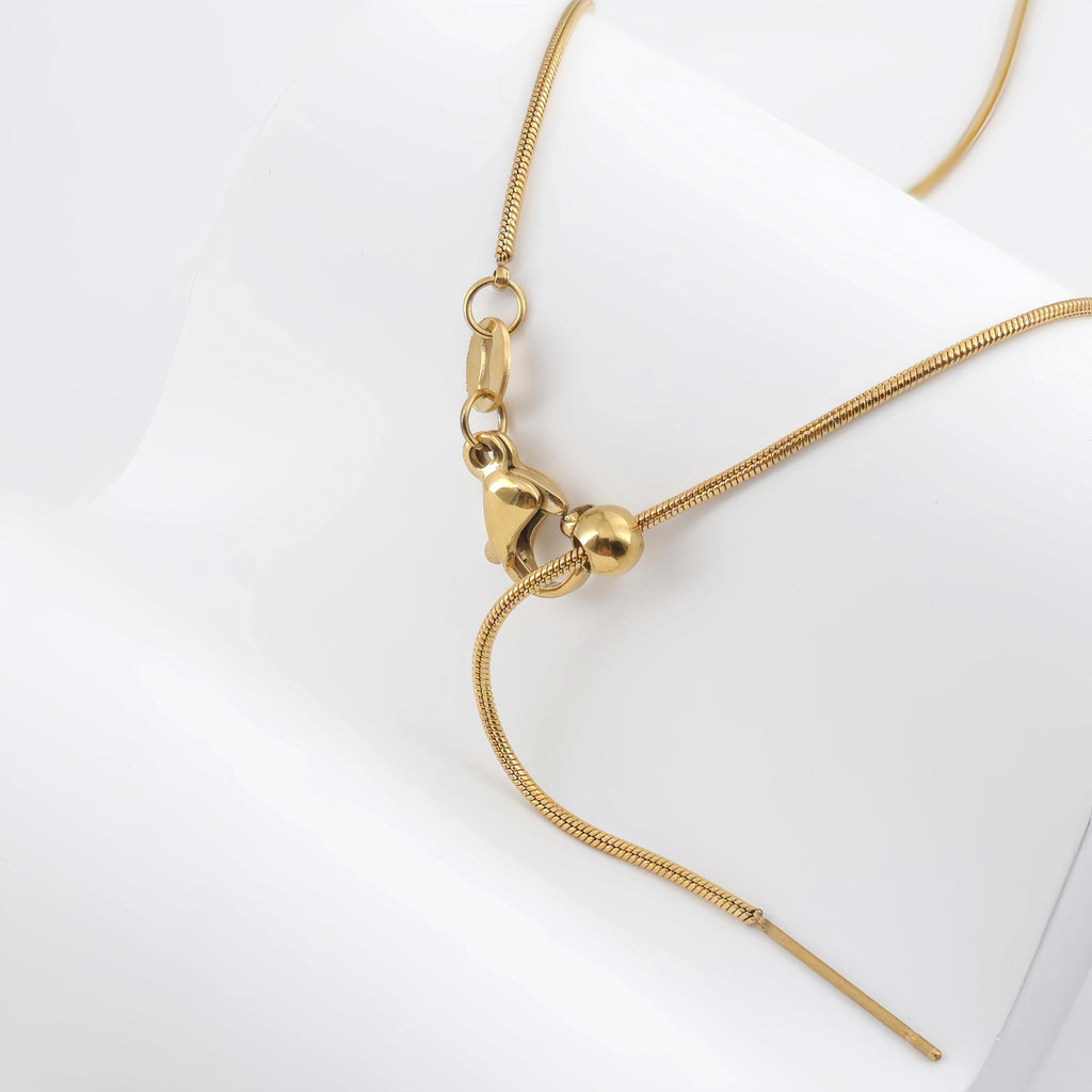 14K Snake Finished Necklace Chain, Adjustable Necklace, 316L Stainless Steel, Snake Chain, Ready to Wear, 45cm/18 inch, JR001