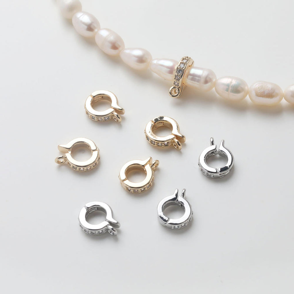 CZ Pave Clasp, Necklace Connector, 14K Gold/Silver Plated, Neckalce Bracelet Making Pendant, Jewelry Supply Finding GZ768