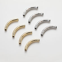Cargar imagen en el visor de la galería, 10 cuentas de tubo curvo, cuentas espaciadoras curvas, cuentas de tubo curvo, chapadas en oro/plata de 14 quilates, para hacer pulseras y collares, accesorio de joyería GZ244