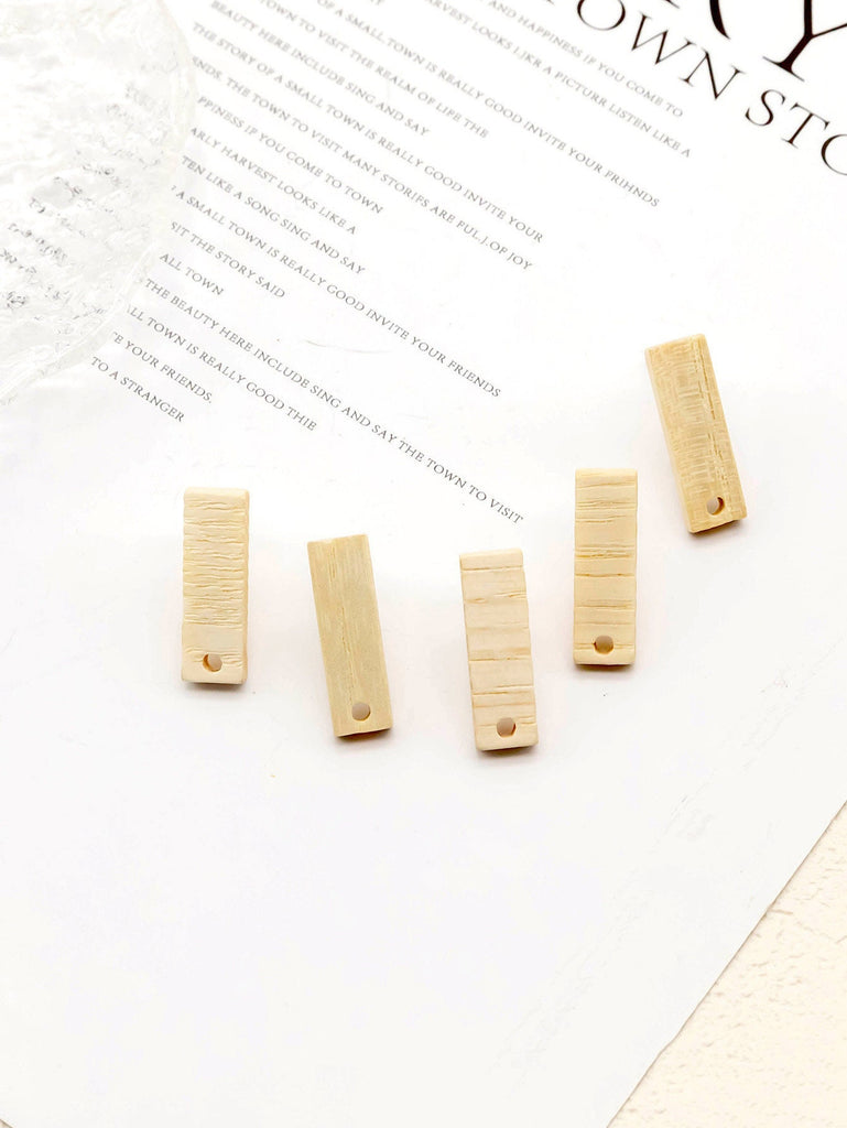 4PCS Wood Earrings, Rectangle Wooden Earrings for women, Reclaimed Ash Wood, Nickel Free, Geometric Statement Earrings Finding  JT905