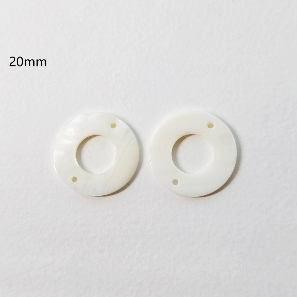 10pcs Circle Round Shape Shell Pendant, Shell Charm with Holes, Earring Making Findings, Jewelry Making Findings RY057