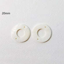 Load image into Gallery viewer, 10pcs Circle Round Shape Shell Pendant, Shell Charm with Holes, Earring Making Findings, Jewelry Making Findings RY057