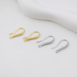 18K Gold Plated Ear Wires, Cubic Pave Earring Hooks, Nickel Free, Fish Hooks, Ear Wires for Jewelry Making D0136