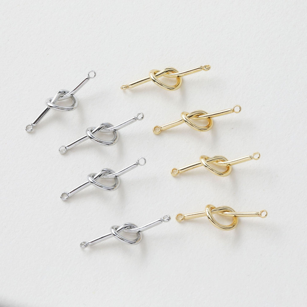 Danity Knot Connector with loops, 14K Gold/Silver Plated Earring Making Findings, Jewelry Findings GZ165
