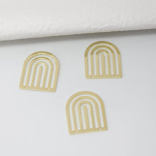 Load image into Gallery viewer, Arch Connector with holes, 14K Gold Plated Brass Earring Making Findings, 25mm Jewelry Findings STT041-D0019