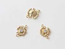 Load image into Gallery viewer, Flower Charm, 18K Gold Plated, Flower Pendant, Necklace Earring Making Charms, 18mm, Jewelry Findings ZZ084