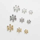 Flower Spacer Beads, 14K Gold Plated, 4mm, 5mm, 7mm, Dainty Earring Making Beads, Jewelry Finding SC010