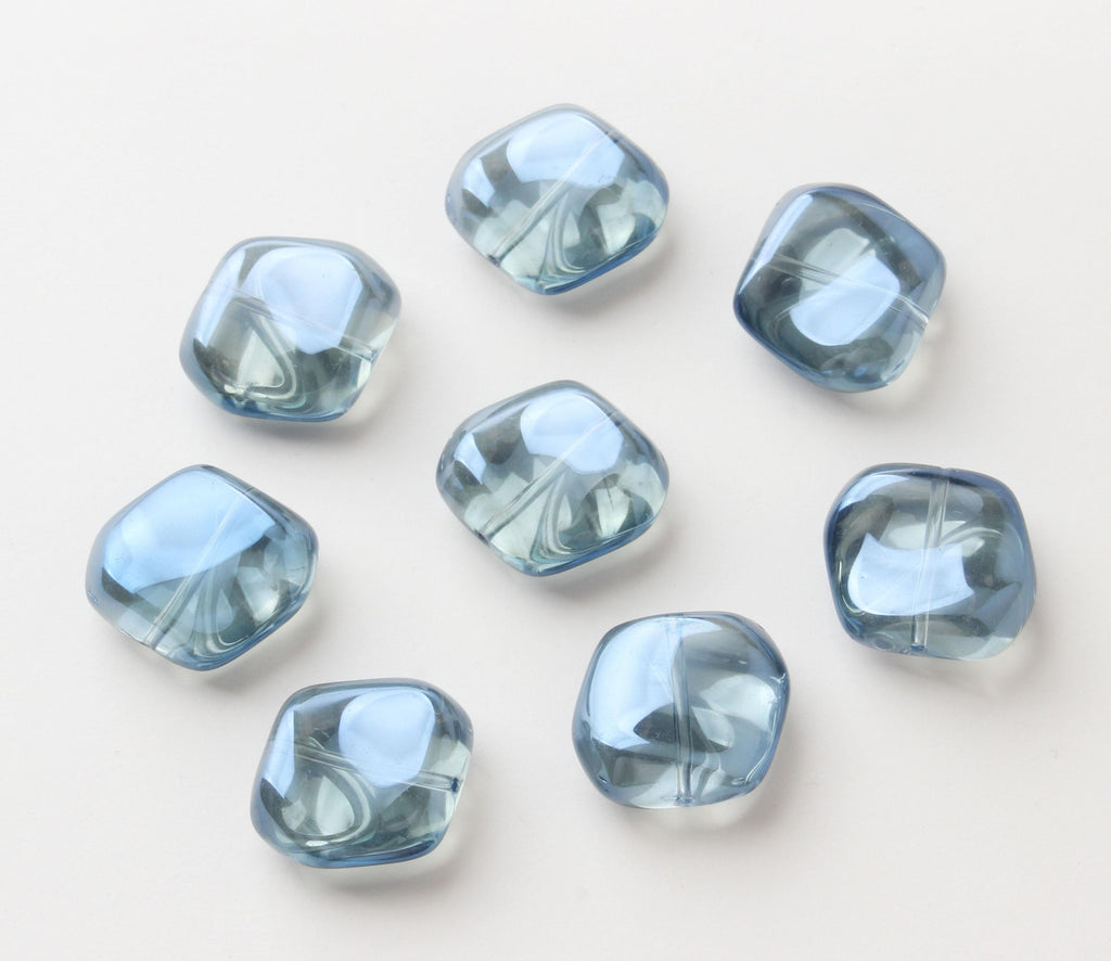 Irregular Square Glass Beads, 19x7mm, Crystal Glass Loose Beads for Jewelry Making, DIY Beads Finding GZ019