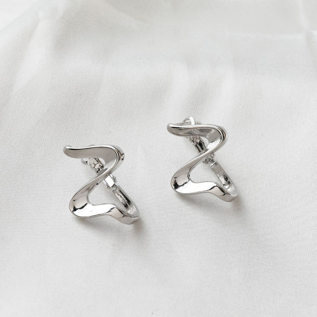 14K Gold Plated Irregular Hoop Earring, Silver, Matte Gold, Earring Parts, S925 Silver Pin, Hoop earring for Jewelry Making BB103