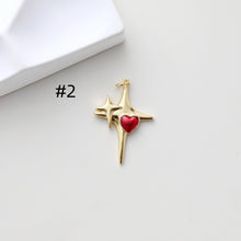 Load image into Gallery viewer, North Star Charms, 18K Gold Plated Charm, Enamel Star pendant, Bracelet Making Pendant, Jewelry Findings S1306