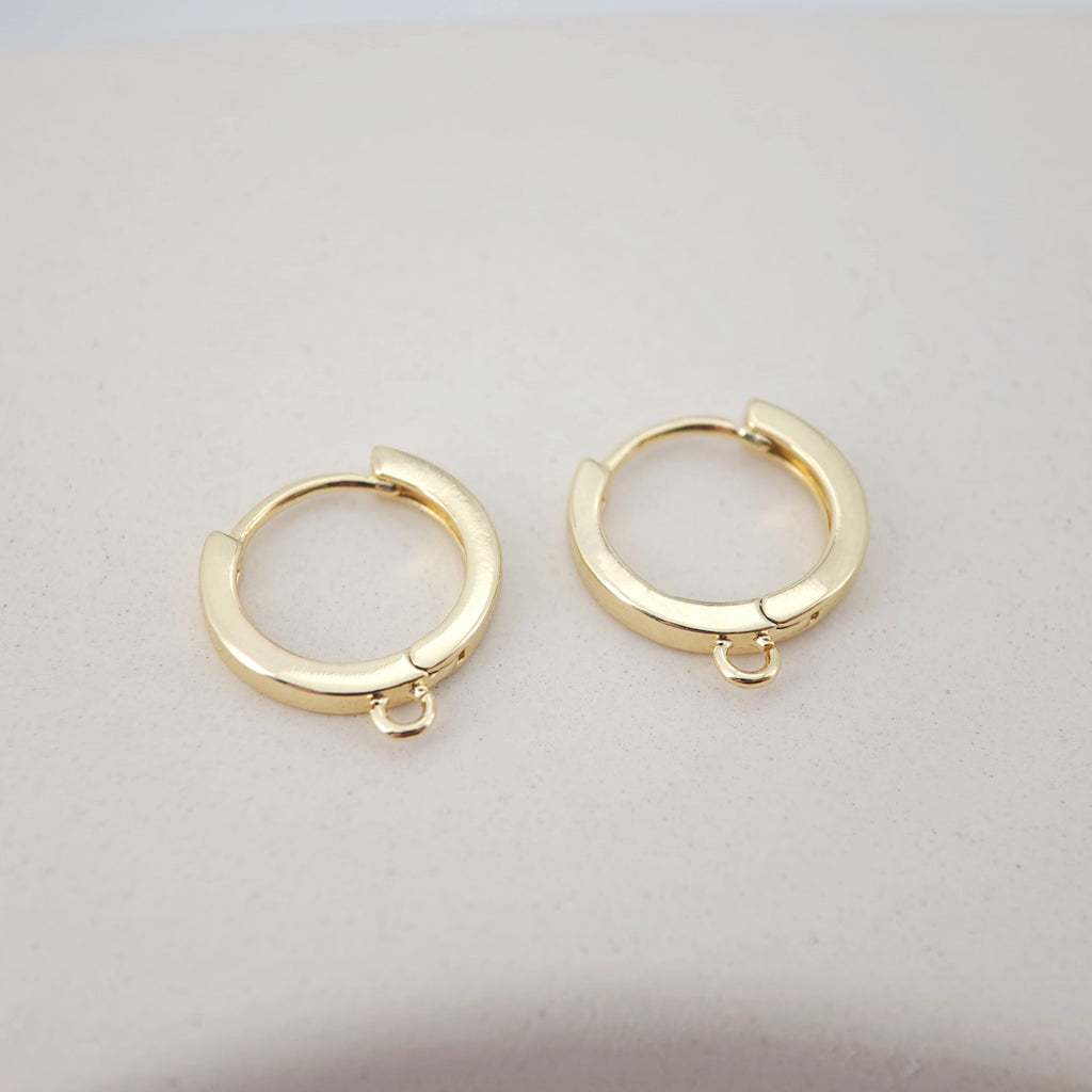 4PCS Huggie Hoops Earring Hoop, 18K Gold Plated Leverback Ear Hoops, Gold Earring Making Findings for Jewelry Making D0148