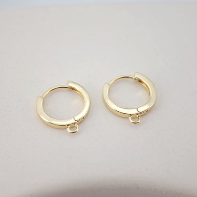 4PCS Huggie Hoops Earring Hoop, 18K Gold Plated Leverback Ear Hoops, Gold Earring Making Findings for Jewelry Making D0148