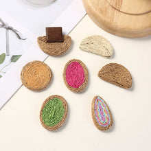 Cargar imagen en el visor de la galería, 4 piezas de accesorios para pendientes de tejido de paja, fabricación de pendientes bohemios, bonitos pendientes de estilo vacacional para niñas, accesorio para pendientes hecho a mano BS001