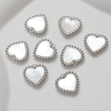 Load image into Gallery viewer, Heart Charm, Heart Shell Pendant, Love Charm, Bracelet Necklace Making, 14K Gold/Silver Plated Jewelry Findings GZ506