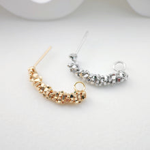 Load image into Gallery viewer, C Shape Earrings Post With Loop, 14K Gold Plated, Nickel Free Earrings, Ear Stud Loop, Hypoallergenic Earring Findings ZX192