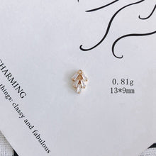 Load image into Gallery viewer, 5pcs CZ Pave Leaves Charm, Cbuic Zircon Crystal Leaf Pendant, Bracelet Necklace Pendant, Gold Plated Charm,Jewelry Findings L003-F280