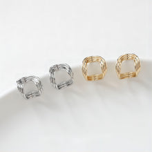 تحميل الصورة إلى عارض المعرض، قرط أذن من الفضة الإسترليني عيار 925، دبوس أذن غير منتظم، خالٍ من النيكل، مشبك أذن ذهبي/فضي، مضاد للحساسية، GE066