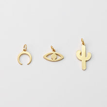 Load image into Gallery viewer, 10pcs Gold Eye Charms, Horn Charm, Cactus Pendant, 18K Gold Plated Eye Charms, Necklace Charms, Jewelry Findings