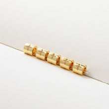Load image into Gallery viewer, 10PCS 6mm Moon Star Tube Spacer Beads, Micro Pave Symbols Large Hole Cubic Beads, 18K Gold Plated, Bracelet Making Jewelry Finding S240