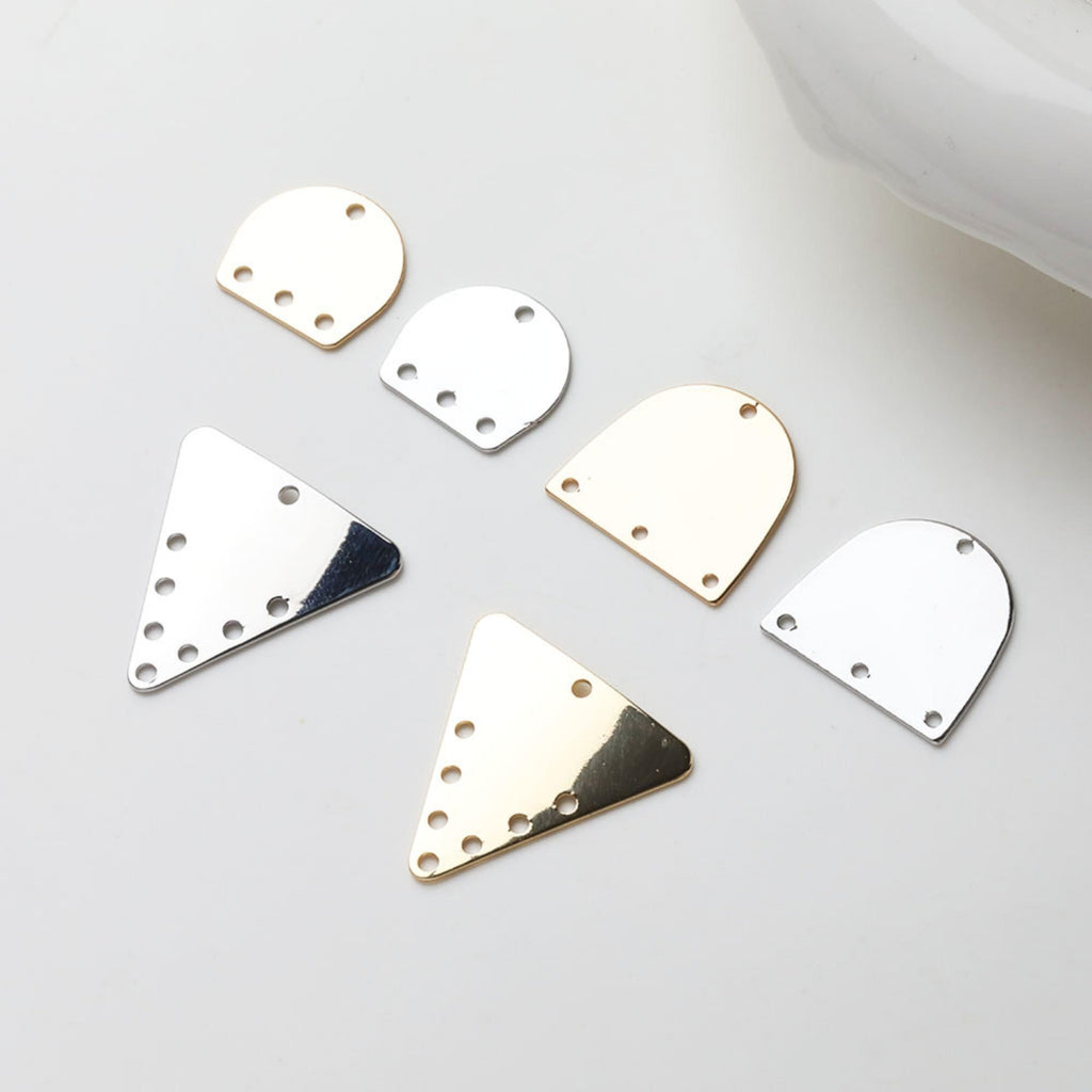 10pcs Geometric Link Connectors, Metal Blank, 14K Gold Plated, Triangle Blank Connectors, Arch Connectors Charm, Jewelry Findings GZ723