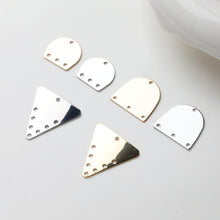 Load image into Gallery viewer, 10pcs Geometric Link Connectors, Metal Blank, 14K Gold Plated, Triangle Blank Connectors, Arch Connectors Charm, Jewelry Findings GZ723