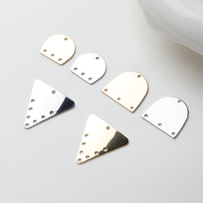 10pcs Geometric Link Connectors, Metal Blank, 14K Gold Plated, Triangle Blank Connectors, Arch Connectors Charm, Jewelry Findings GZ723