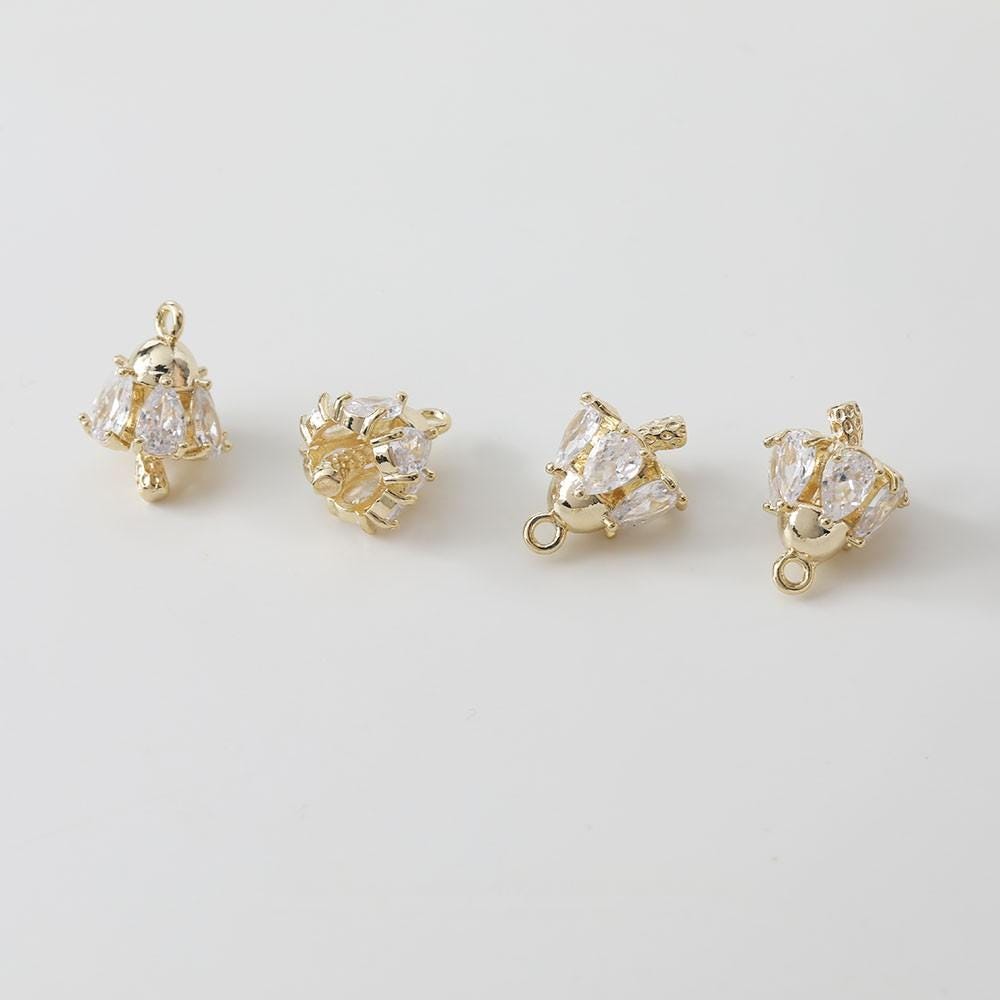 Mushroom Charm, 14K Gold/Silver Plated CZ Pave Pendant, Neckalce Bracelet Making Pendant, Jewelry Supply Finding GZ632