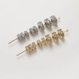 14K Gold CZ Pave Spacer Beads, Tone Rondelle Spacer Beads, Bracelet Making, Jewelry Finding SC030