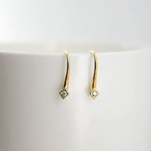 Load image into Gallery viewer, 18K Gold Plated Ear Wires, Cubic Pave Earring Hooks, Nickel Free, Fish Hooks, Ear Wires for Jewelry Making D0159