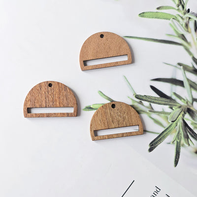 2PCS Geometric Shape Wood Charms, Wooden Pendant, Reclaimed Walnut Wood, Geometric Statement Wood Earrings Diy Ideas JT952