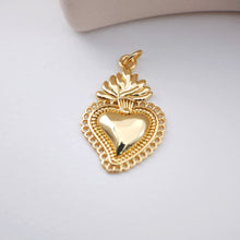 Load image into Gallery viewer, Cubic Heart Charms, 18K Gold Plated CZ Pave Love Charms, Bracelet Necklace Making Pendants, Jewelry Findings S1140