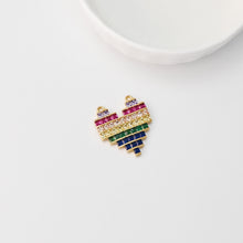 Load image into Gallery viewer, Heart Pendant, Cubic Pave Charm, 18K Gold Plated, Love Pendant, Necklace Making Pendants, Jewelry Findings