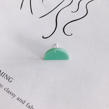 Load image into Gallery viewer, 10PCS Acrylic Semi Circle Earring Findings, 5 Colors You Choose, S925 Silver Ear Stick, Nickel Free, Earring Finding MY025