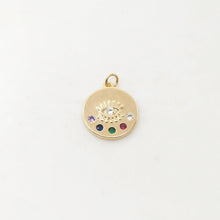 تحميل الصورة إلى عارض المعرض، سحر عين الشر، قلادة عملة معدنية، قلادة عين مرصعة بالزركونيوم مطلية بالذهب عيار 18 قيراطًا، سحر صنع القلائد، نتائج المجوهرات S20408