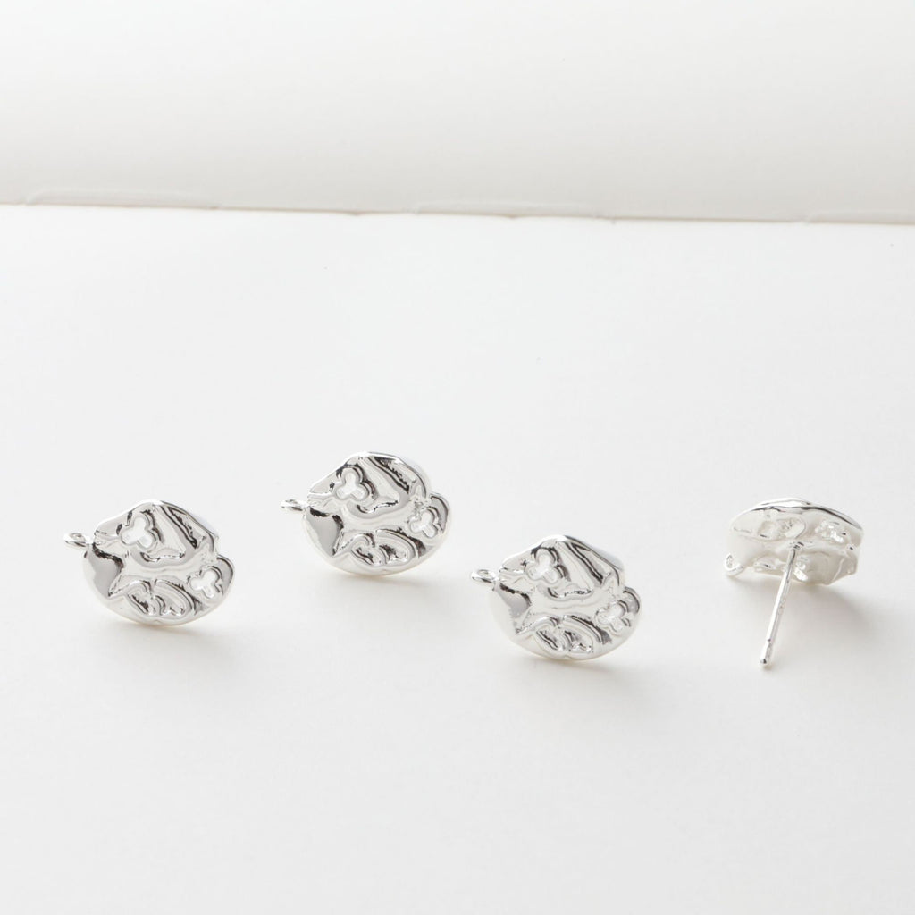 أقراط أذن غير منتظمة مع حلقة، فضة عيار 925 خالية من النيكل، قرط أذن ذهبي/فضي، نتائج قرط مضادة للحساسية BB025