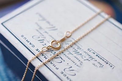 16/18 inch-14K Gold Filled Finished Chain- 1.25mm Flat Cable Chain with Spring Clasp, Ready for Wear, Finished Oval Chains, B003