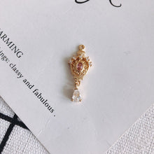 Load image into Gallery viewer, 4pcs CZ Pave Boho Connector, Cubic Zircon Crystal Pendant, Bracelet Necklace Pendant, 14K Real Gold Plated, Jewelry Findings MY075-F021