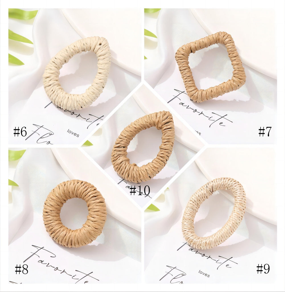 Rattan Weaving Earring Findings, Boho earring making, Hawaii Vacation Style Cute Earrings for girl ,Handmade Earring Finding BS004