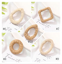 Load image into Gallery viewer, Rattan Weaving Earring Findings, Boho earring making, Hawaii Vacation Style Cute Earrings for girl ,Handmade Earring Finding BS004