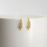 4pcs 18K Gold Plated Ear Wires, Heart Cubic Pave Earring Hooks, Nickel Free, Fish Hooks, Ear Wires for Jewelry Making D0135