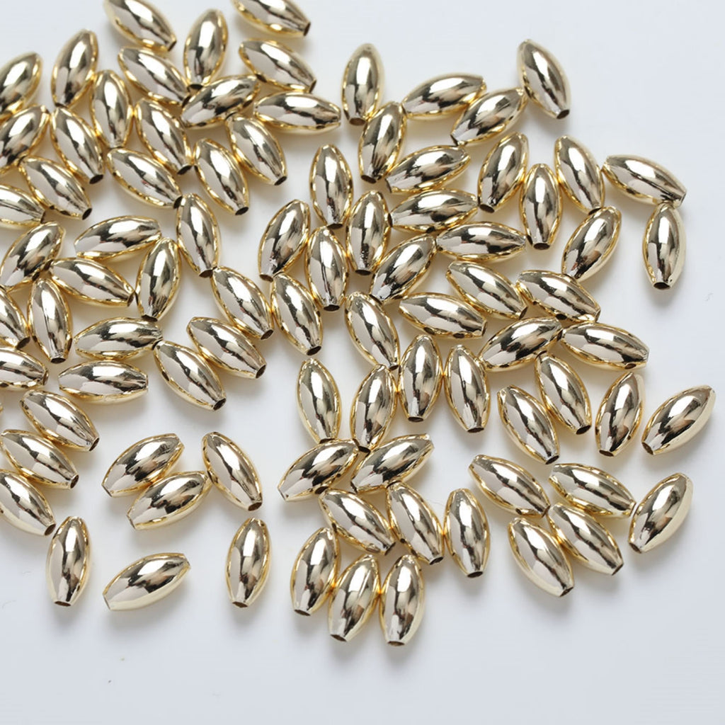 Rice spacer beads, 14K gold plated, spacing beads, necklace and earrings making beads, jewelry findings SC004